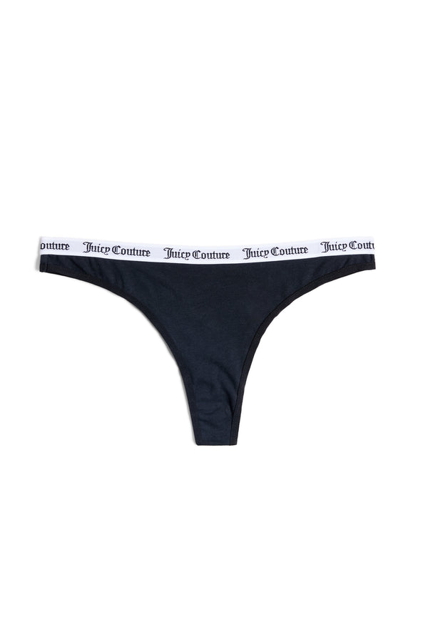 PACK OF 3 BLACK COTTON THONGS