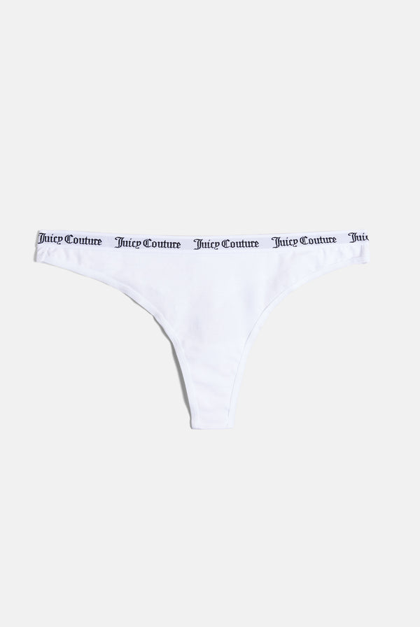 MULTI-PACK OF 3 COTTON BRANDED WAISTBAND THONGS