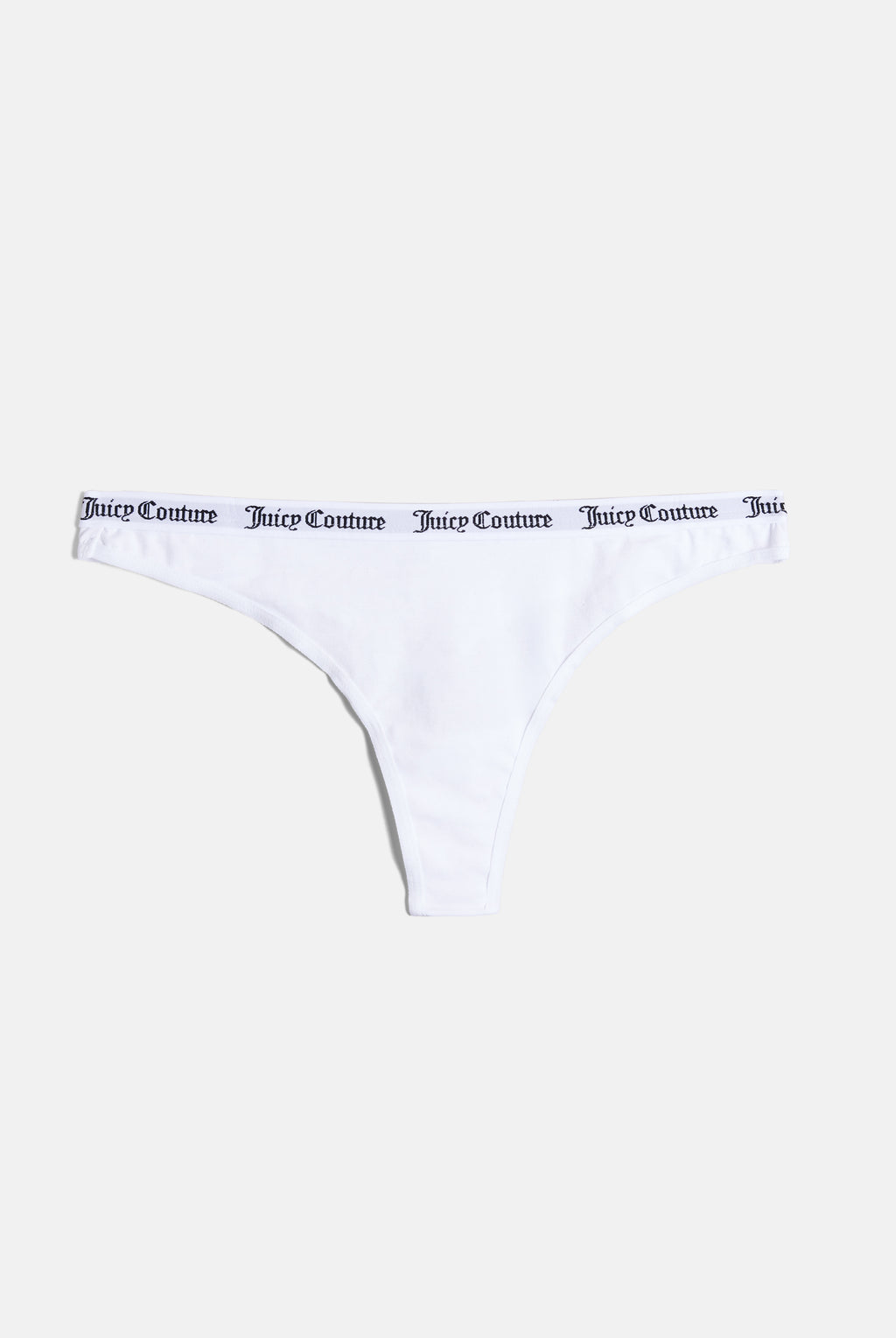 WHITE COTTON BRANDED THONG