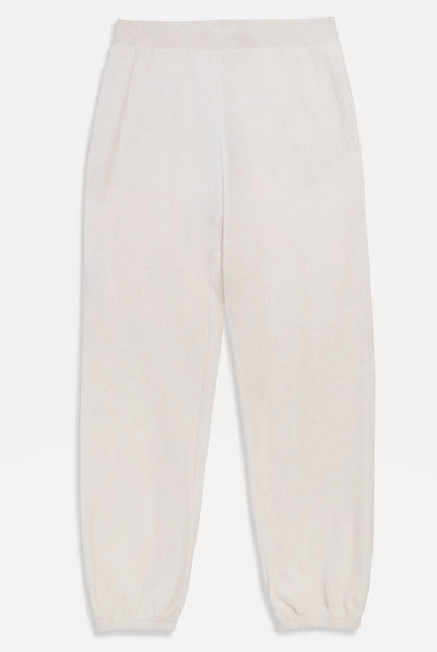 OATMEAL MARL / GOLD COTTON RICH VELOUR CUFFED RELAXED JOGGERS