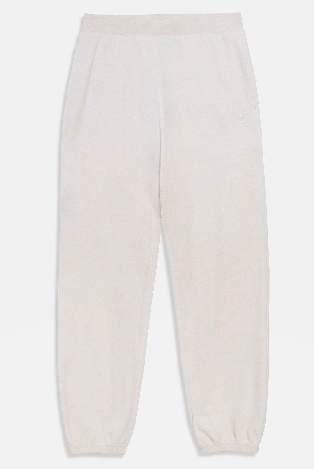 OATMEAL MARL / GOLD COTTON RICH VELOUR CUFFED RELAXED JOGGERS