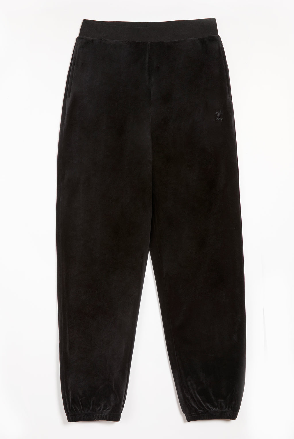 BLACK CLASSIC VELOUR CUFFED RELAXED JOGGERS