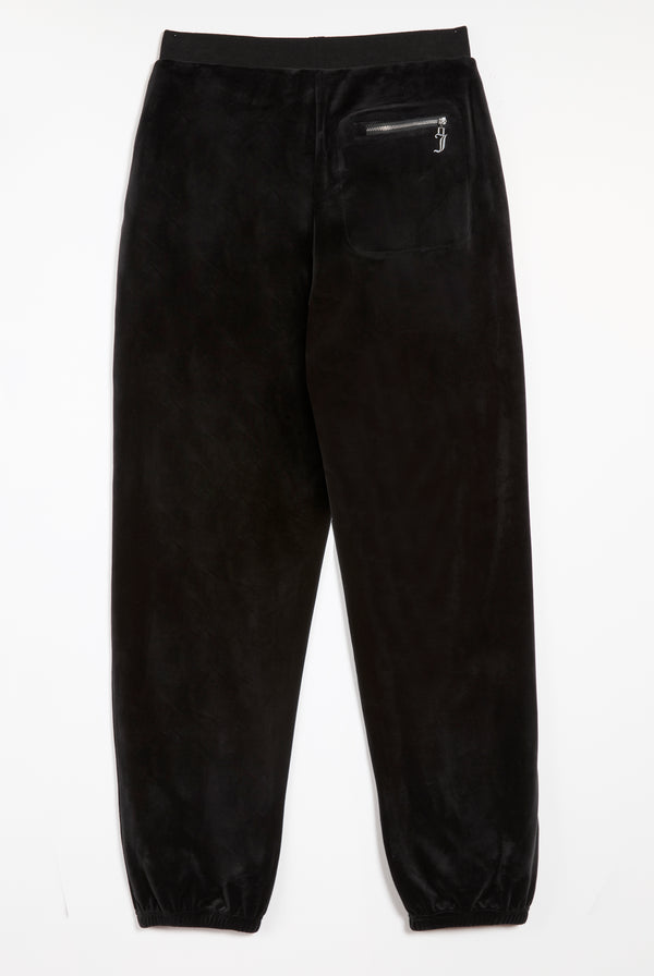 BLACK CLASSIC VELOUR CUFFED RELAXED JOGGERS