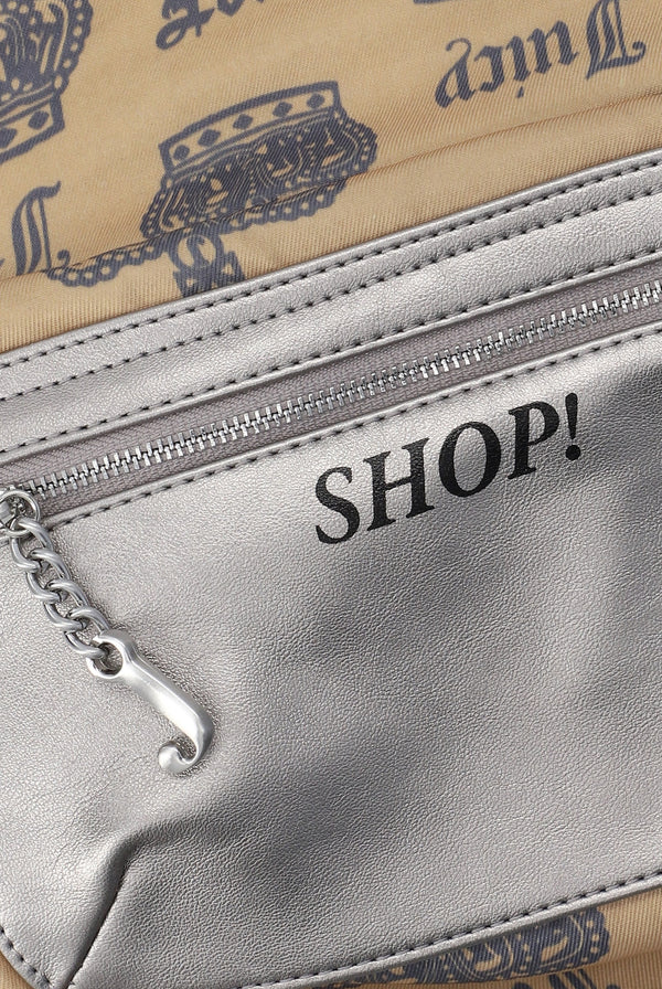 GREY CREST VELOUR HOBO BAG