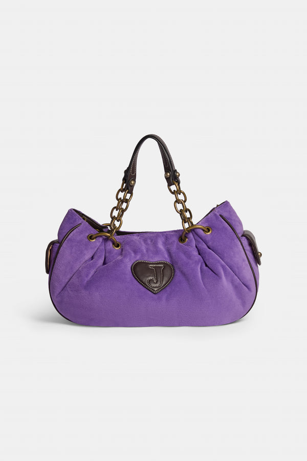 ULTRA VIOLET CHAIN HANDLE FAIRYTALE VELOUR BAG