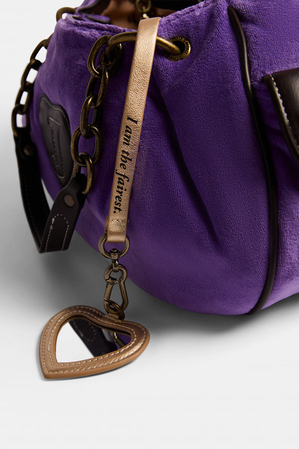ULTRA VIOLET CHAIN HANDLE FAIRYTALE VELOUR BAG