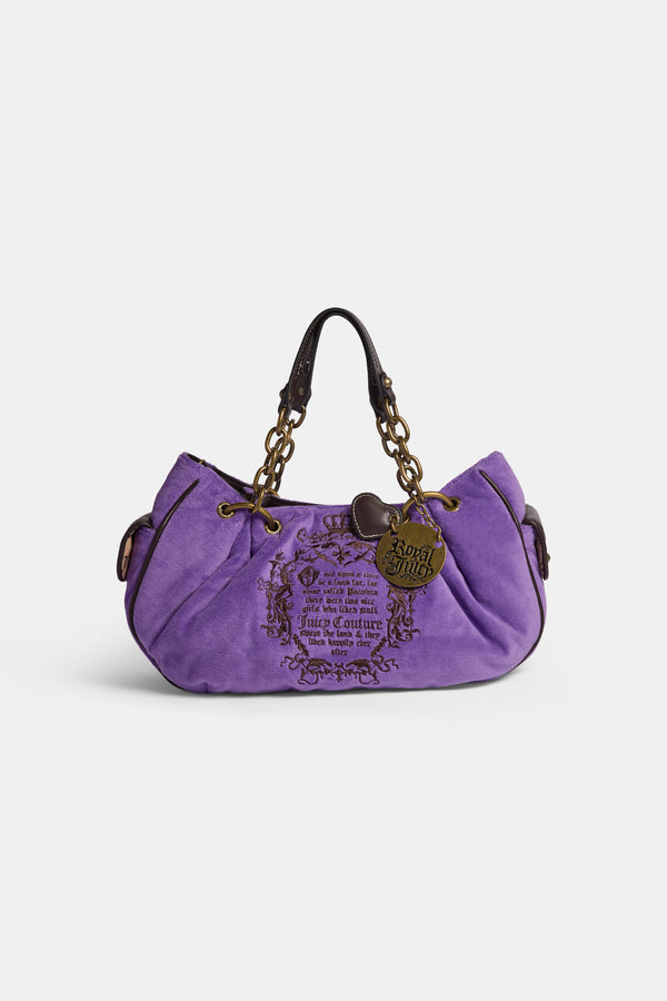 ULTRA VIOLET CHAIN HANDLE FAIRYTALE VELOUR BAG