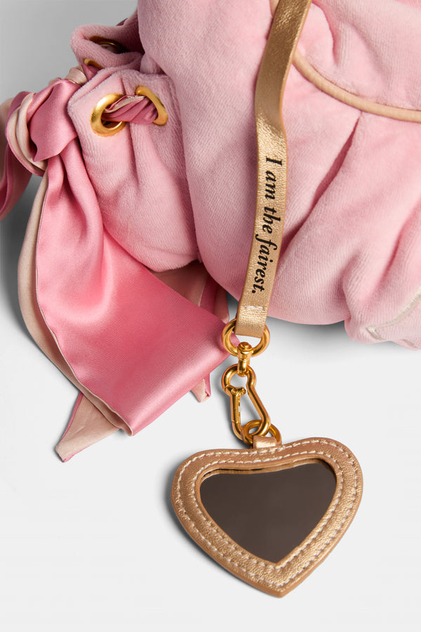 JUICY PINK CREST VELOUR HOBO BAG
