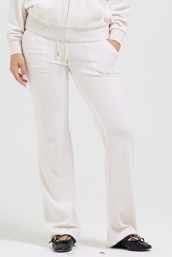 OATMEAL MARL & GOLD COTTON VELOUR DEL RAY POCKETED BOTTOMS