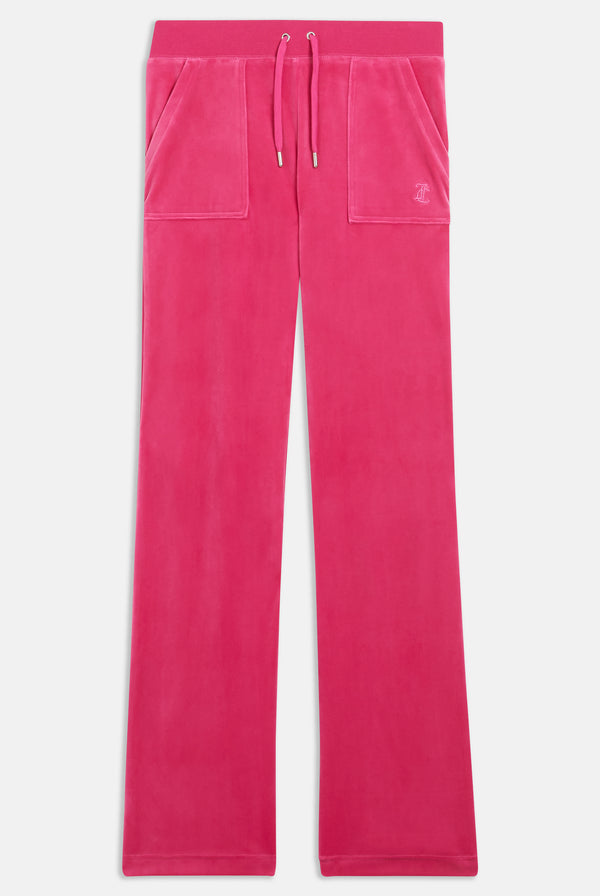 NOSTALGIA PINK ULTRA LOW RISE BAMBOO VELOUR HERITAGE POCKETED BOTTOMS –  Juicy Couture UK