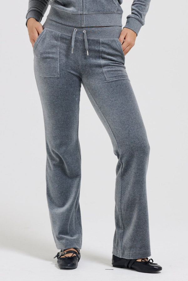 CHARCOAL MARL COTTON VELOUR DEL RAY POCKETED BOTTOMS