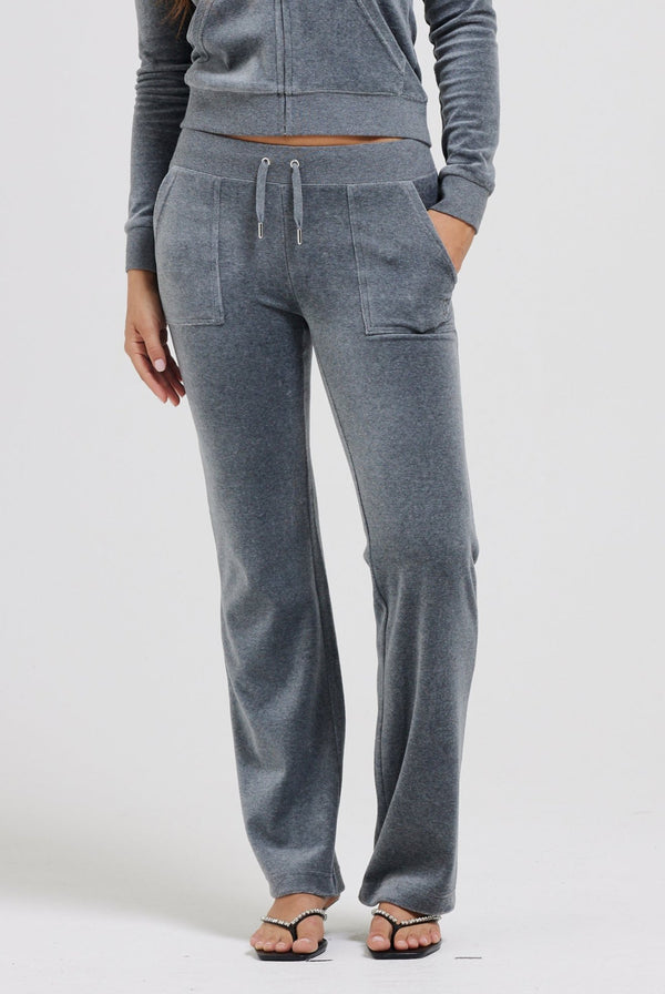 CHARCOAL MARL COTTON VELOUR DEL RAY POCKETED BOTTOMS