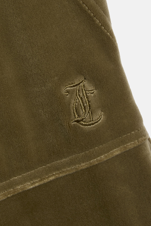 DARK OLIVE & GOLD CLASSIC VELOUR DEL RAY POCKETED BOTTOMS