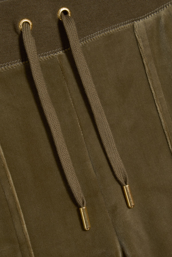 DARK OLIVE & GOLD CLASSIC VELOUR DEL RAY POCKETED BOTTOMS