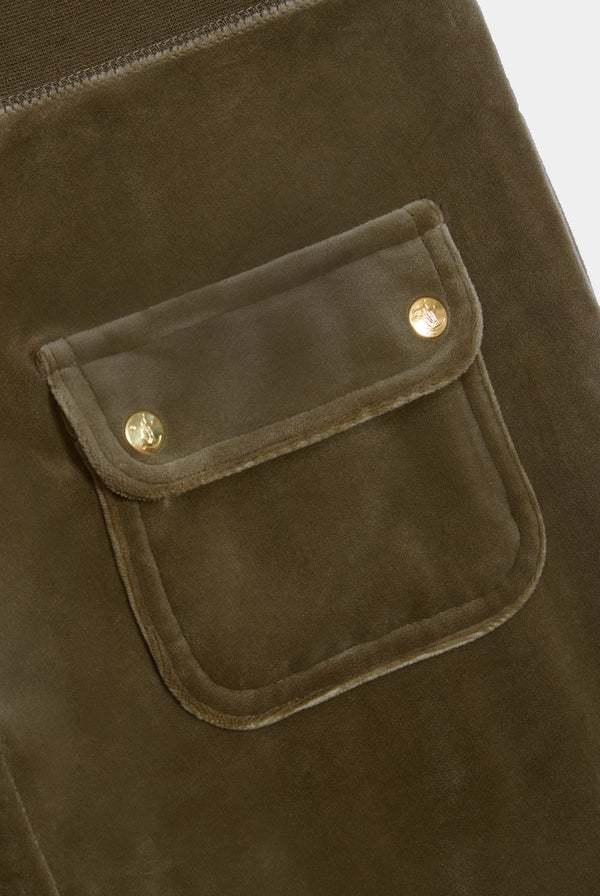 DARK OLIVE & GOLD CLASSIC VELOUR DEL RAY POCKETED BOTTOMS