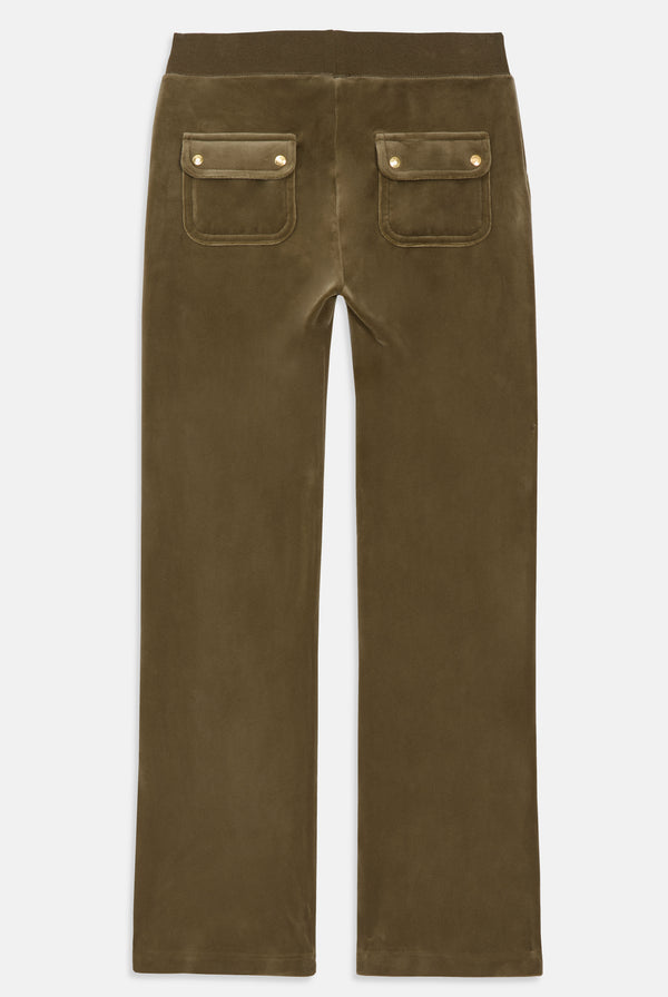 DARK OLIVE & GOLD CLASSIC VELOUR DEL RAY POCKETED BOTTOMS