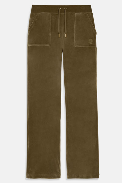 DARK OLIVE & GOLD CLASSIC VELOUR DEL RAY POCKETED BOTTOMS