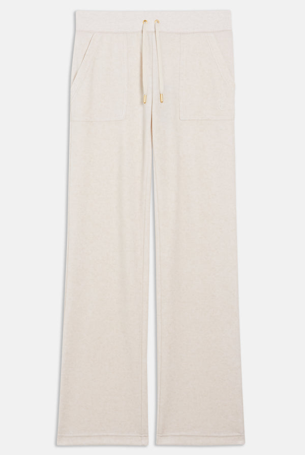 OATMEAL MARL & GOLD COTTON VELOUR DEL RAY POCKETED BOTTOMS