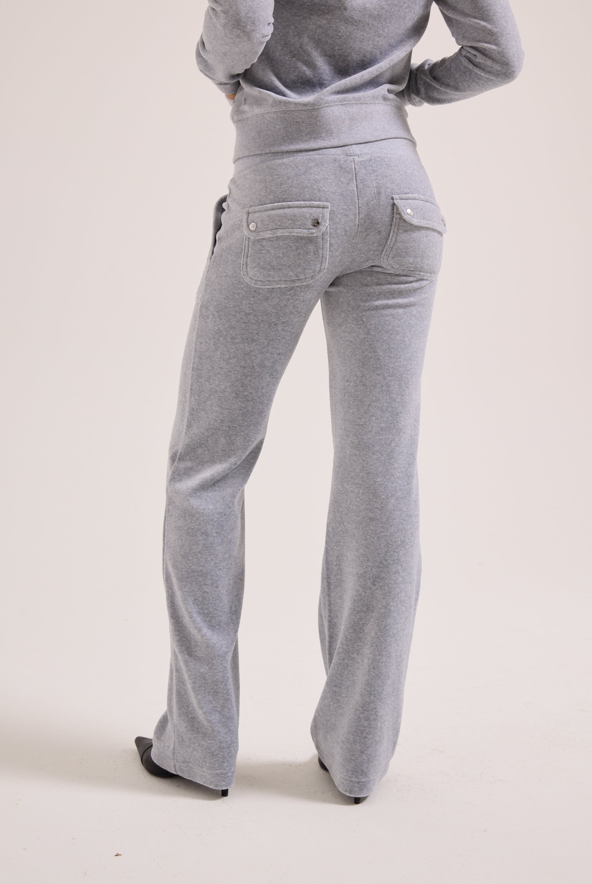 Silver Marl Cotton Velour Tracksuit Bottoms – Juicy Couture UK