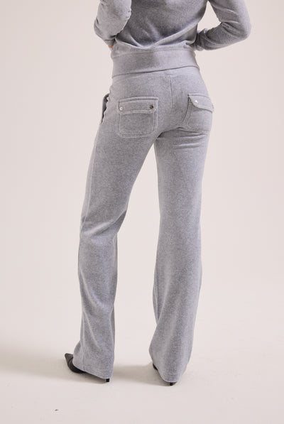 SILVER MARL COTTON VELOUR DEL RAY POCKETED BOTTOMS