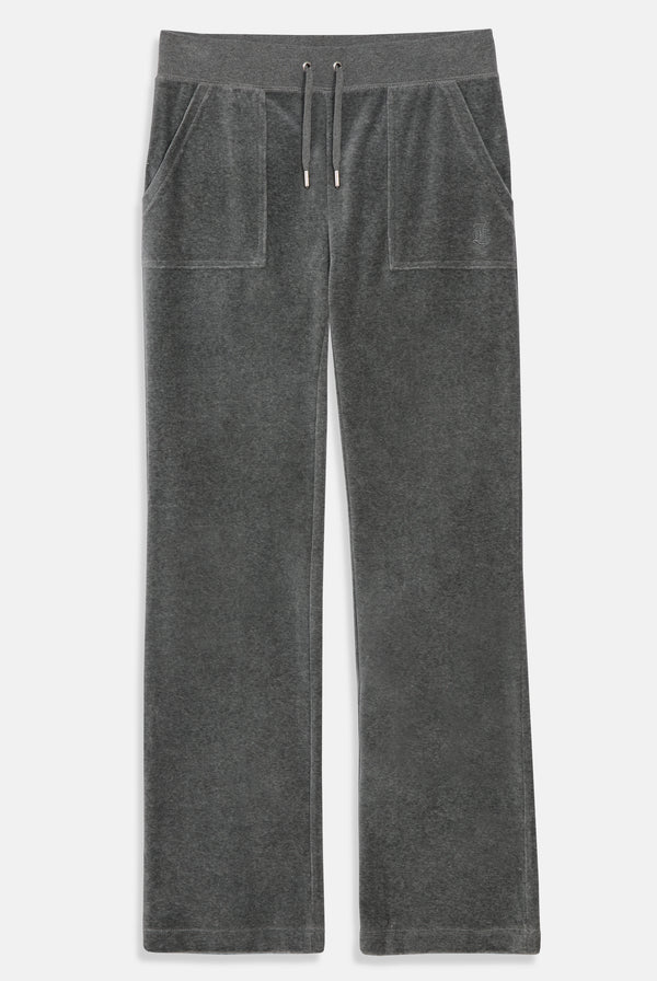 CHARCOAL MARL COTTON VELOUR DEL RAY POCKETED BOTTOMS