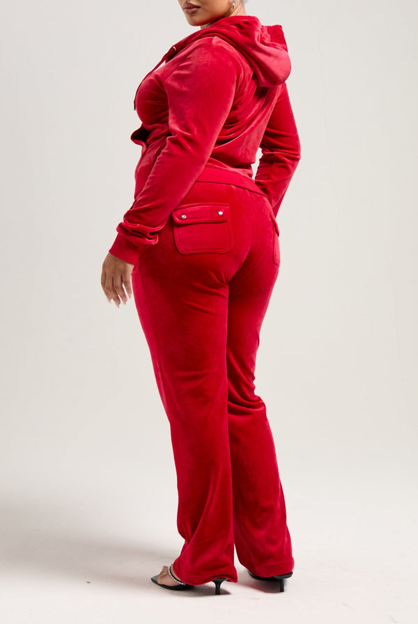 ASTOR RED CLASSIC VELOUR DEL RAY POCKETED BOTTOMS