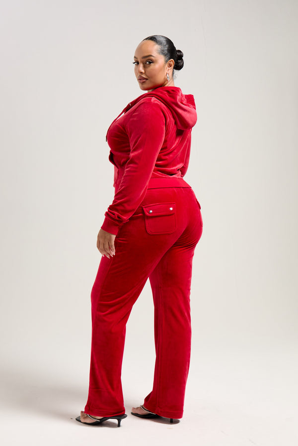 ASTOR RED CLASSIC VELOUR DEL RAY POCKETED BOTTOMS