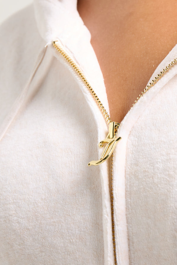 OATMEAL MARL & GOLD COTTON VELOUR ROBERTSON HOODIE