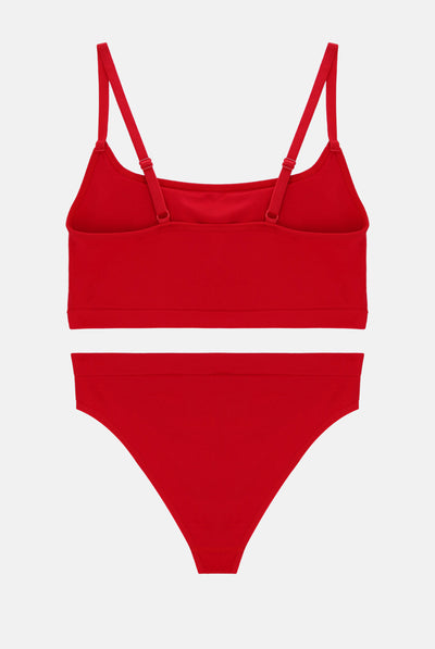 ASTOR RED JUICY DIAMANTE BRALETTE & BRIEF SET