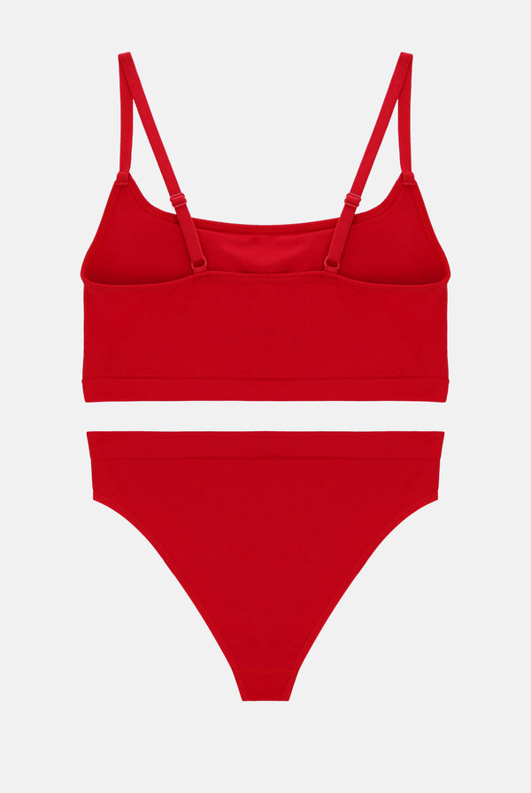 ASTOR RED JUICY DIAMANTE BRALETTE & BRIEF SET