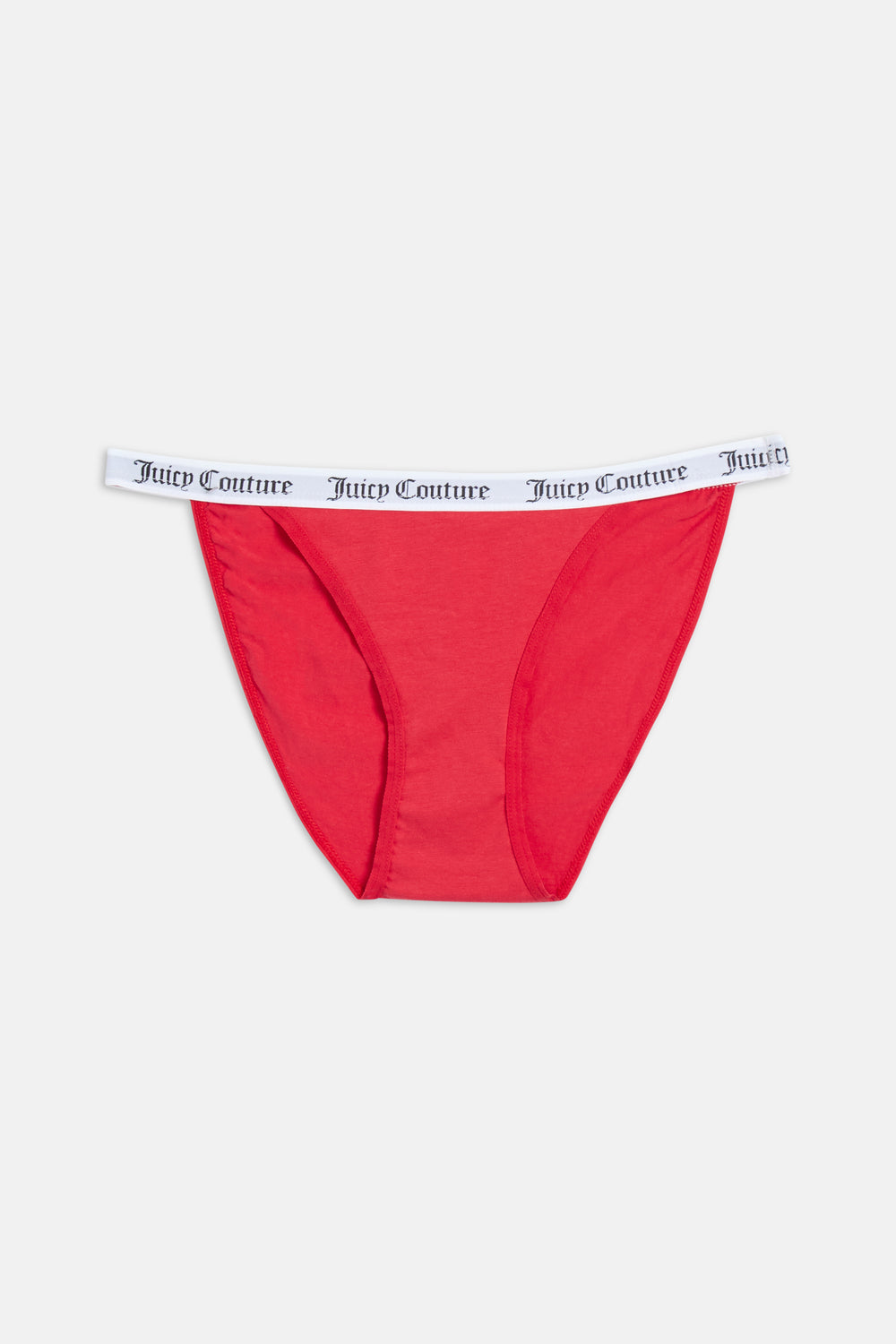 Displays the red 'juicy' branded Cotton Branded Waistband briefs included in the Multi Pack Of 3 
