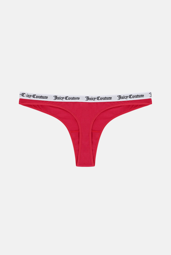 MULTI-PACK OF 3 COTTON BRANDED WAISTBAND THONGS