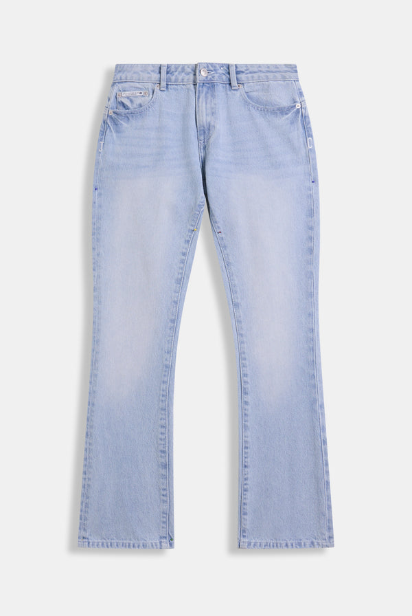 LIGHT WASH DOG CREST BOOTCUT JEANS