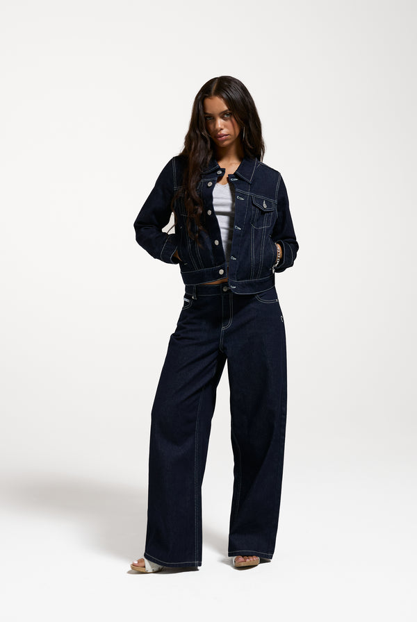 Indigo Denim Dog Crest Jacket