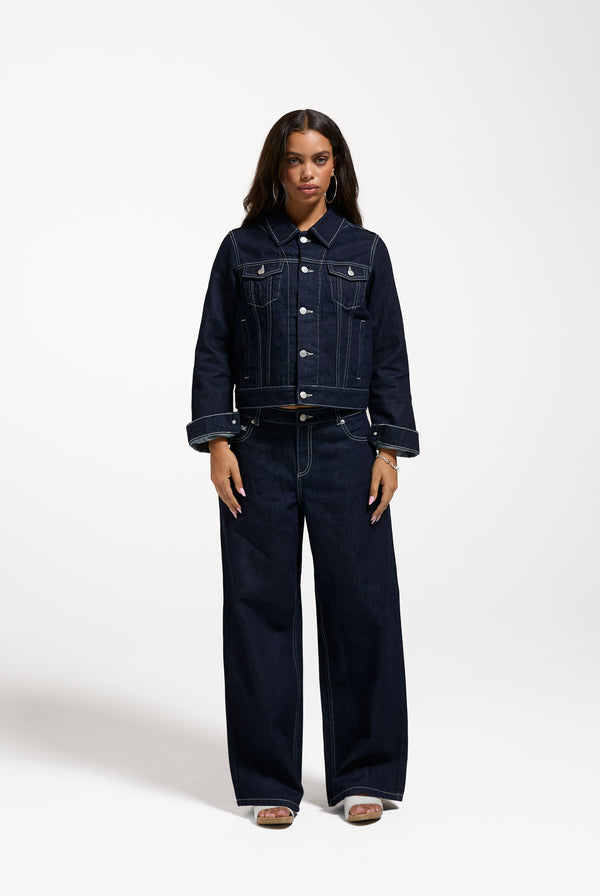 Indigo Denim Dog Crest Jacket