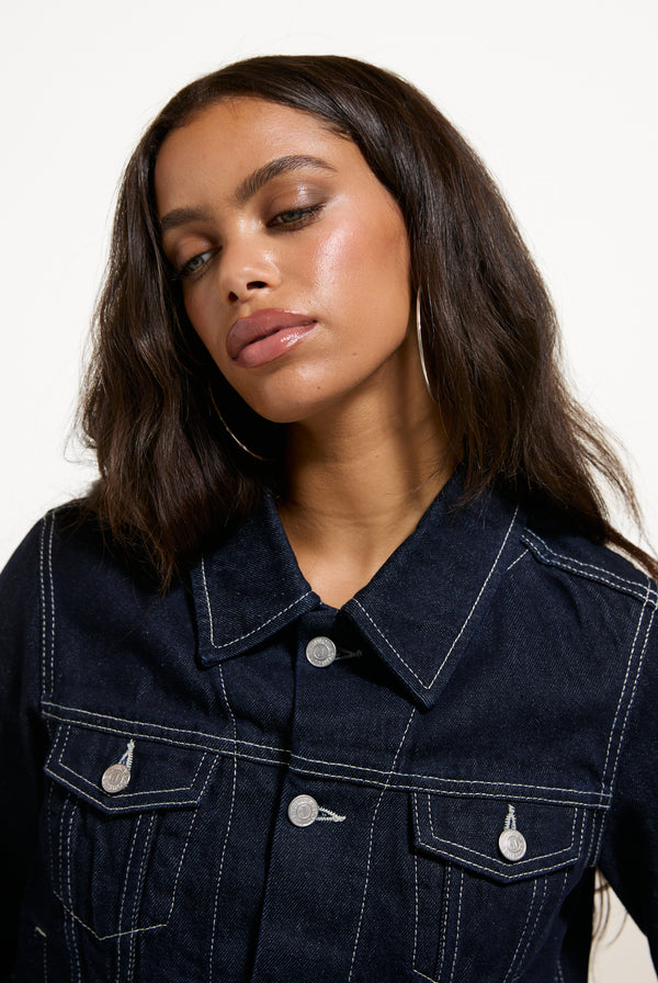 Indigo Denim Dog Crest Jacket