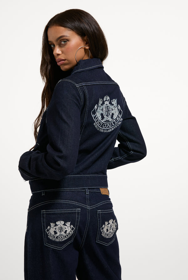 Indigo Denim Dog Crest Jacket