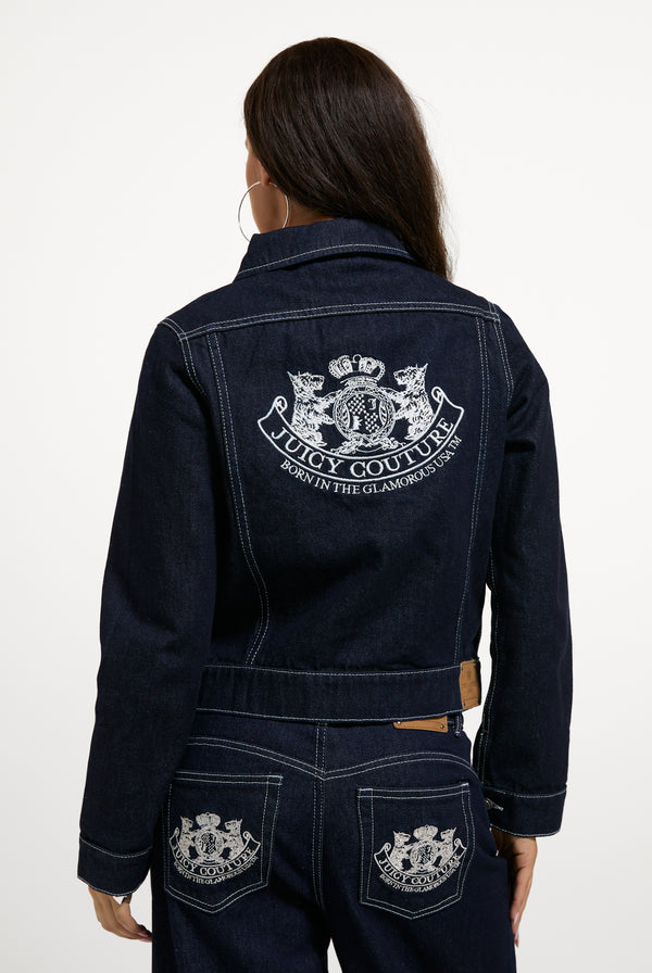 Indigo Denim Dog Crest Jacket