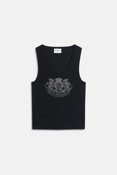 BLACK DIAMANTÉ DOG CREST VEST