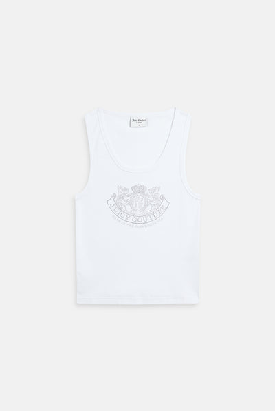 WHITE DIAMANTÉ DOG CREST VEST