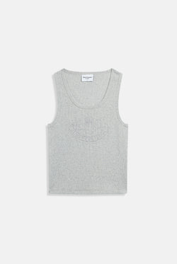 Displays the Silver Marl Diamanté 'Juicy' branded DOG CREST VEST