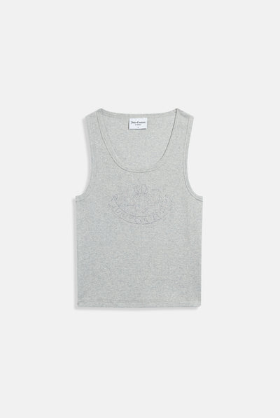 SILVER MARL DIAMANTÉ DOG CREST VEST