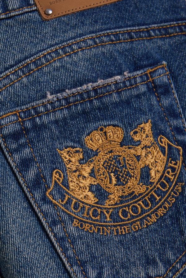 VINTAGE WASH MID RISE WIDE LEG JEAN