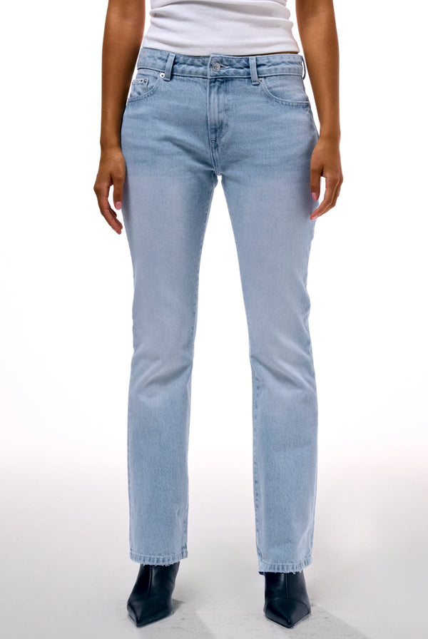 LIGHT WASH DOG CREST BOOTCUT JEANS