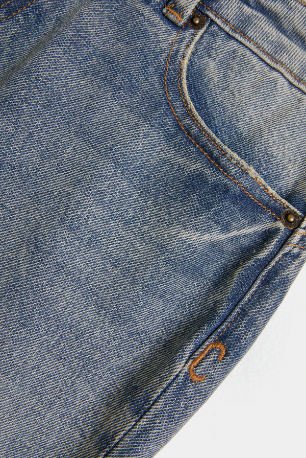 VINTAGE WASH DOG CREST BOOTCUT JEANS