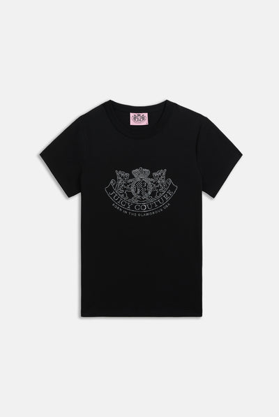 BLACK DOG CREST DIAMANTE TSHIRT