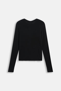 Displays the Black 'Juicy' branded Diamanté Dog Crest Long Sleeve T-Shirt