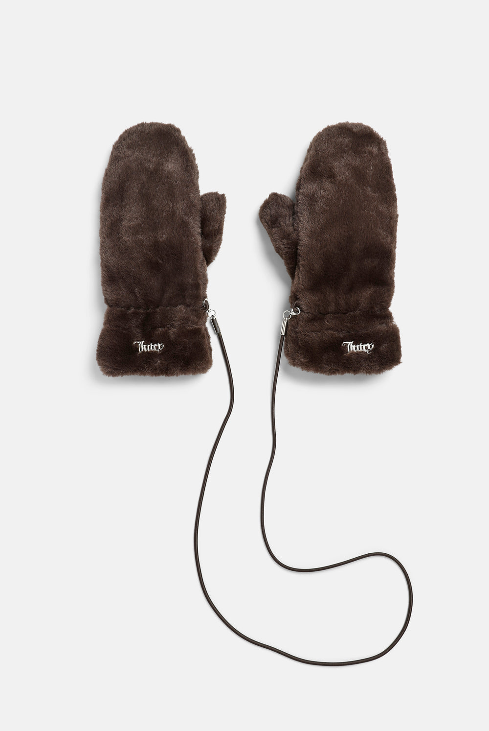 Displays a pair of Java 'Juicy' branded Drawstring Fur Mittens