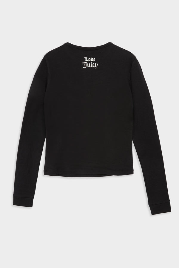 THE ICONS / BLACK 'DUDE WHERE'S MY COUTURE' LONG SLEEVE TEE