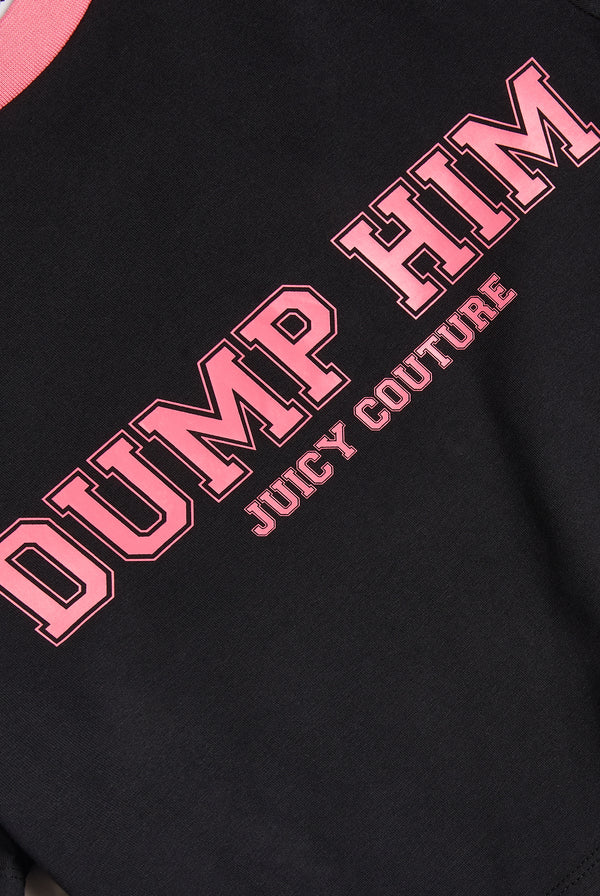 BLACK DUMP HIM CROP TEE